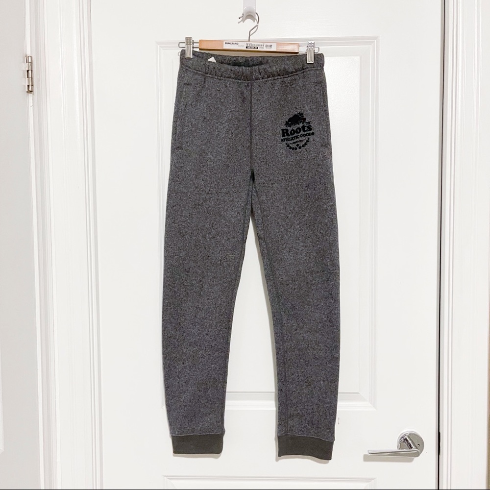 ROOTS KNITTED JOGGER PANTS SIZE XS in GREY